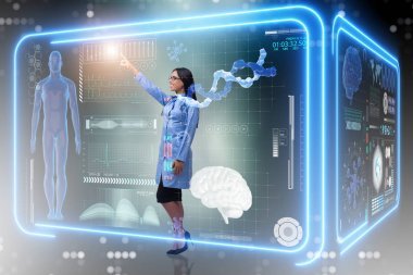 在未来的医学概念的女医生图片