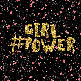 金色闪光题字女孩力量