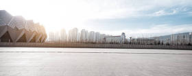 与城市风貌的现代城市的空楼 