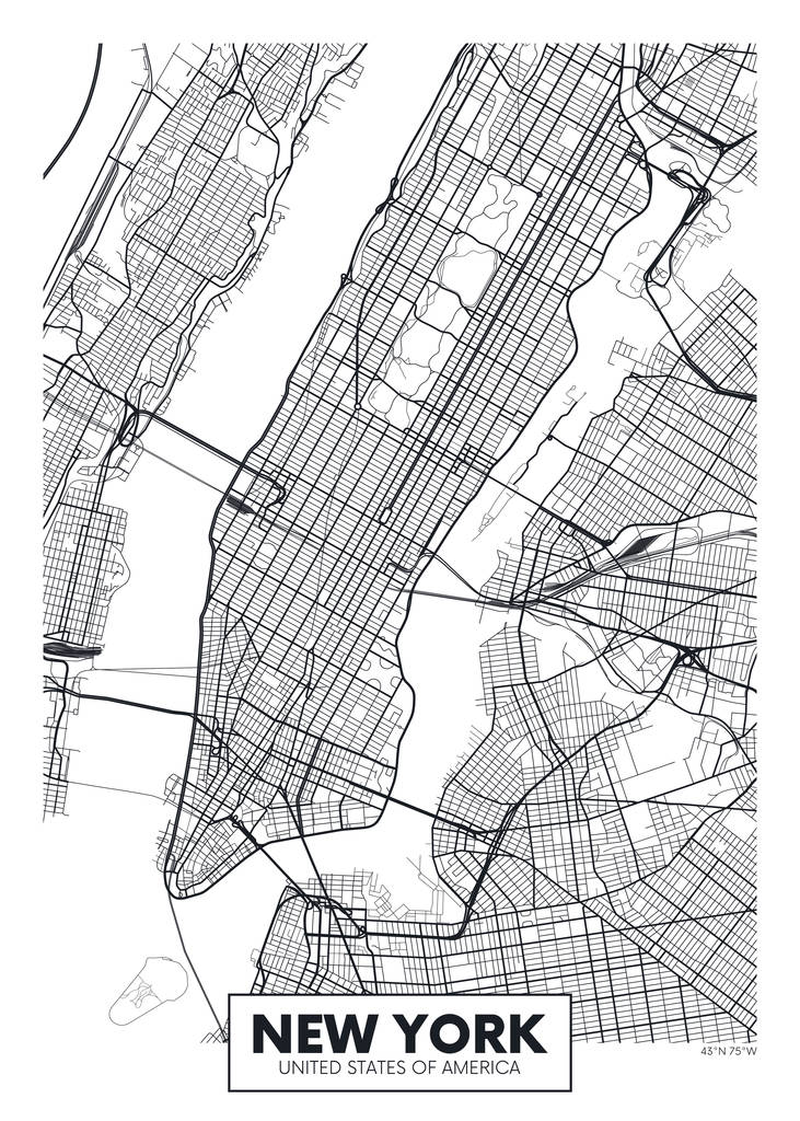 矢量海报地图城市纽约图片 矢量海报地图城市纽约图片