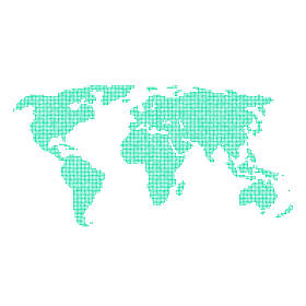 从不同的角度和的绿色世界地图