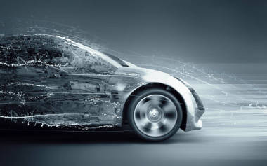 汽車與抽象飛濺效果照片