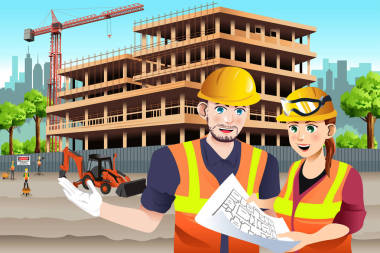 工作女性的建筑工人