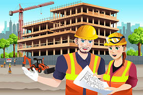 工作女性的建筑工人