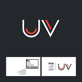 Uv 字母标志名片