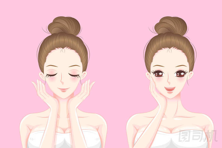 卡通皮膚護(hù)理女人