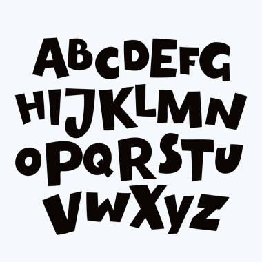 搞笑多彩字母海報兒童?？蓯鄣目ㄍㄗ帜冈诔錆M活力的彩虹的顏色。加粗字體 abc，圓形類型為生日問候，嬰兒淋浴卡。矢量字母表 eps10