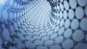 3d illusrtation 的石墨烯分子。纳米技术的背景说明