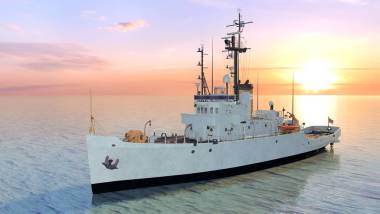 3d cg 渲染的一艘巡邏船