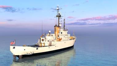 3d cg 渲染的一艘巡邏船