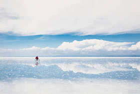 咸平乌尤尼，高原玻利维亚照片