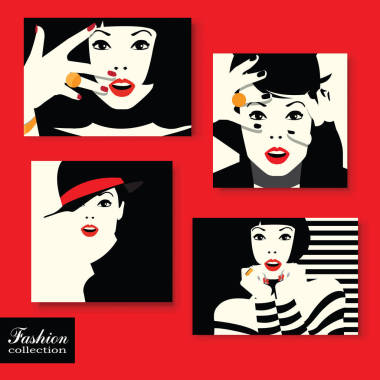 波普艺术风格的时尚女人
