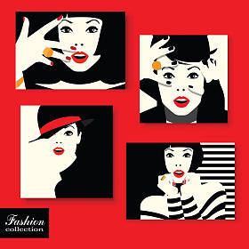 波普艺术风格的时尚女人