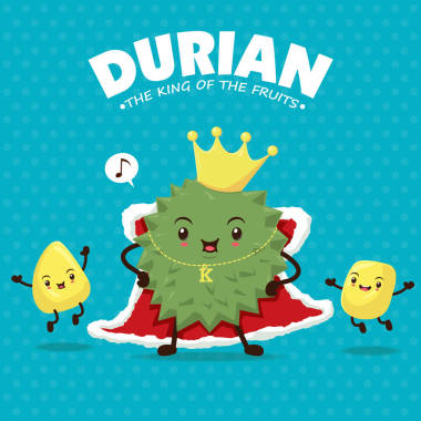 复古水果海报设计矢量榴莲特色