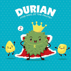 复古水果海报设计矢量榴莲特色