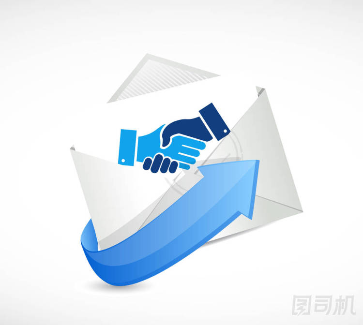 郵件業(yè)務(wù)協(xié)議握手概念圖片