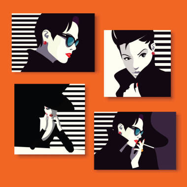 波普艺术风格的时尚女人