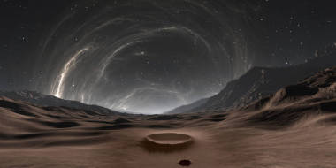 水星地球景觀。夕陽在水星與太陽日冕。3d 圖