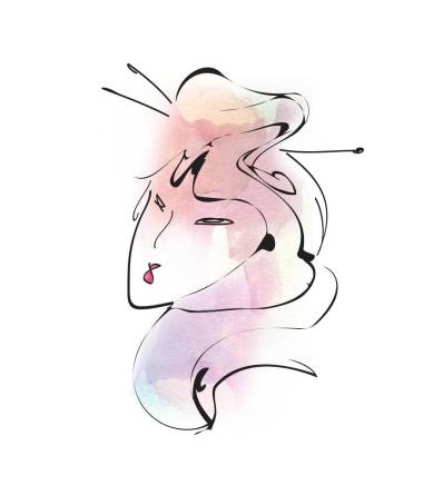 日本女孩在素描風(fēng)格時(shí)