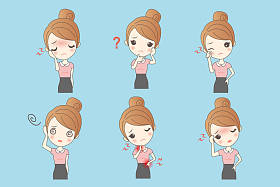 身体疼痛的女商人