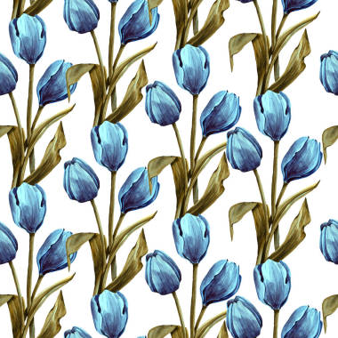 无缝花纹与郁金香图片