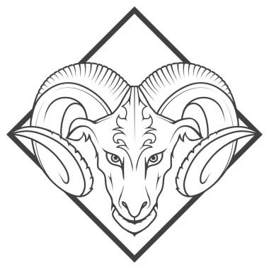 矢量图像白羊座纹身