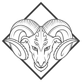 矢量图像白羊座纹身