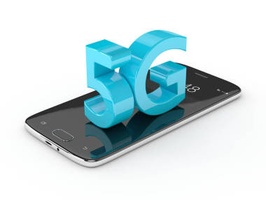 3d 渲染的 5 g 登錄手機(jī)白色