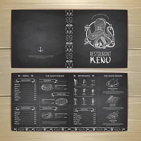 粉笔画画餐厅菜单设计
