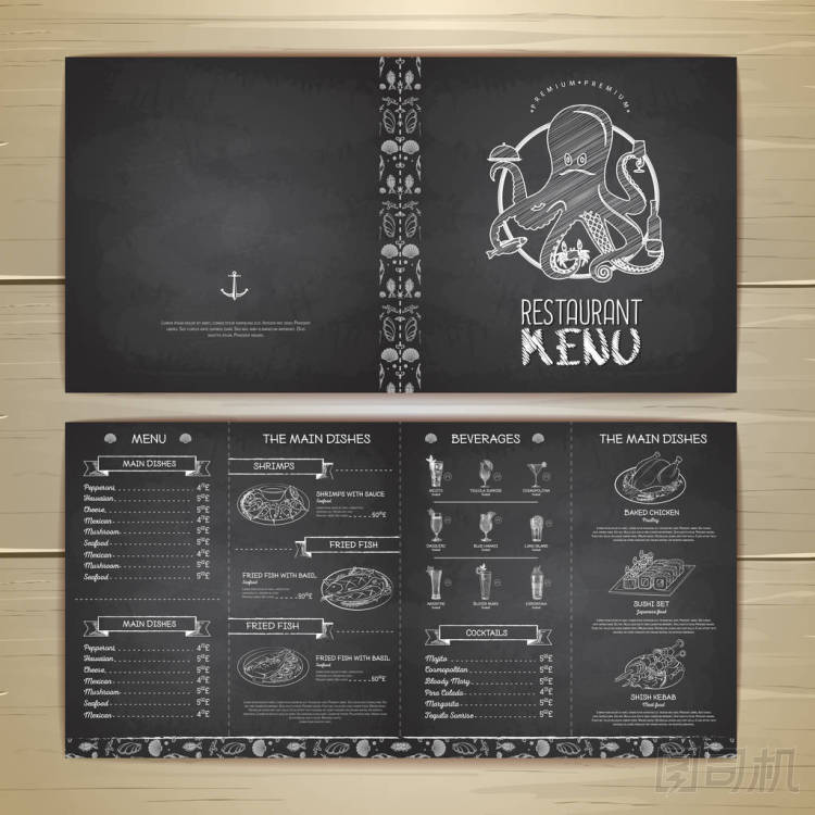粉筆畫畫餐廳菜單設(shè)計