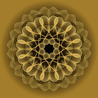 金色圆形曼荼罗精神训练和冥想和光学艺术风 金色圆形曼荼罗精神训练和冥想和光学艺术风