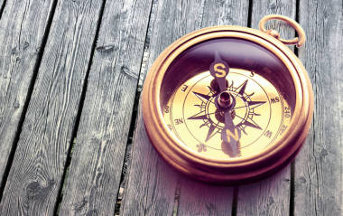 复古棕色指南针图片