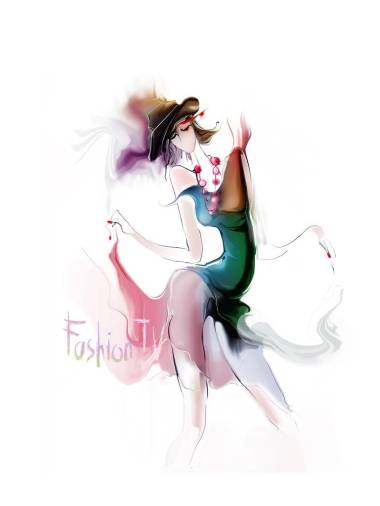 素描風(fēng)格的時(shí)尚女孩.圖片