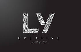 Ly L Y 字母标志与斑马线条纹理设计矢量