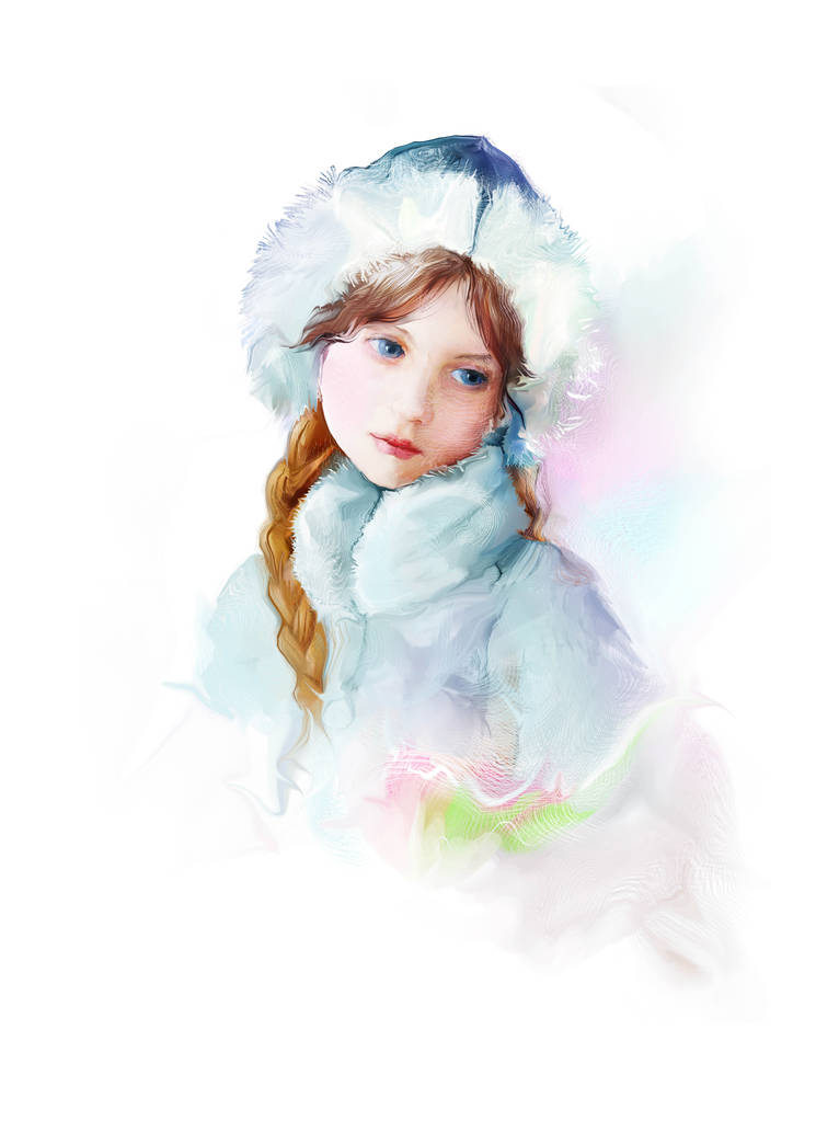 年轻美丽的雪姑娘图片