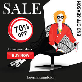 套的时装销售横幅.图片