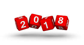 2018 年签署。飞婴儿块与数 2018