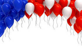 红色、 白色和蓝色的气球背景