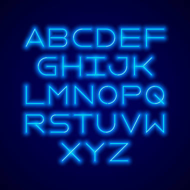 霓虹发光字母字体