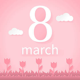 3 月 8 日。国际快乐妇女