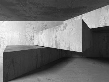 黑暗的地下室里空蕩蕩的房間室內(nèi)