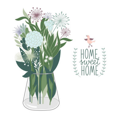 美麗的花朵在罐子里圖片