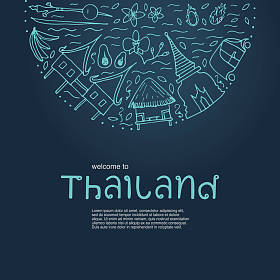 欢迎来到泰国设计概念。泰国机智的手符号
