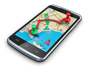 在智能手机 gps 导航图片