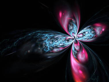 黑暗的分形花或蝴蝶，数字为图形创意设计图稿