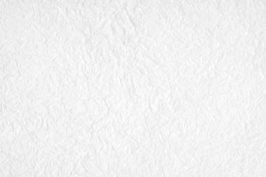 皱巴巴的白桑树纸纹理的背景，详细关闭