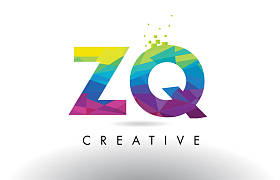Zq Z Q 多彩字母折纸三角形设计矢量