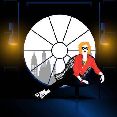 在風(fēng)格波普藝術(shù)時尚的女孩.圖片