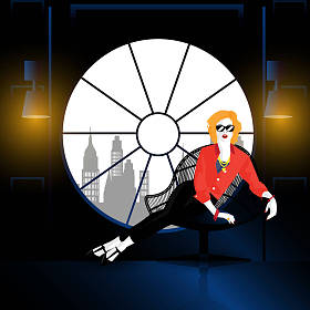 在风格波普艺术时尚的女孩.图片