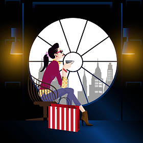 在风格波普艺术时尚的女孩.照片